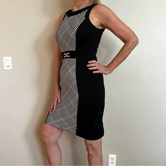 Chic Black and White Sleeveless Midi Dress - Picture 2 of 6